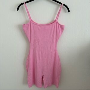 Skims Soft Lounge Scoop Onesie in Bubblegum size XS